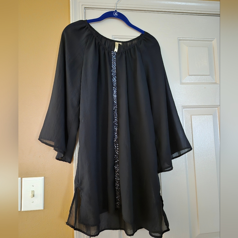 Elegant Black Women's Tunic Top - Picture 8 of 8